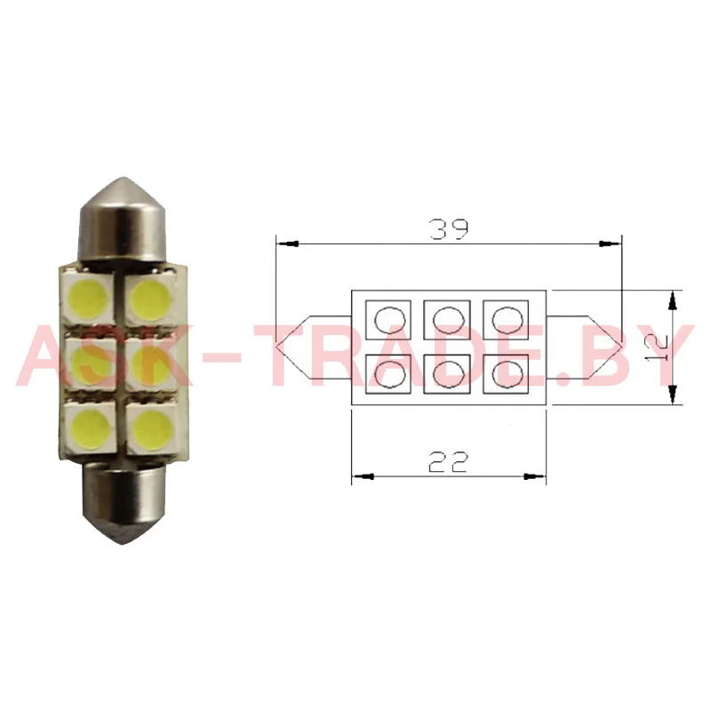 210162 24V LED 41мм автолампа С5W/10W
