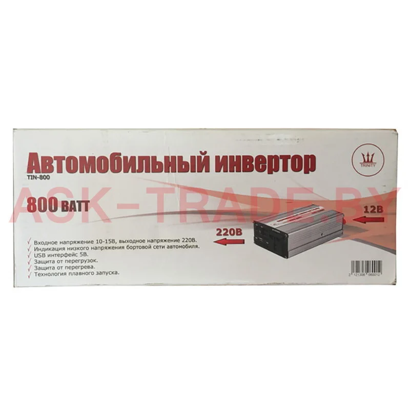 Преобразователь напряжения 12/220     800 Вт