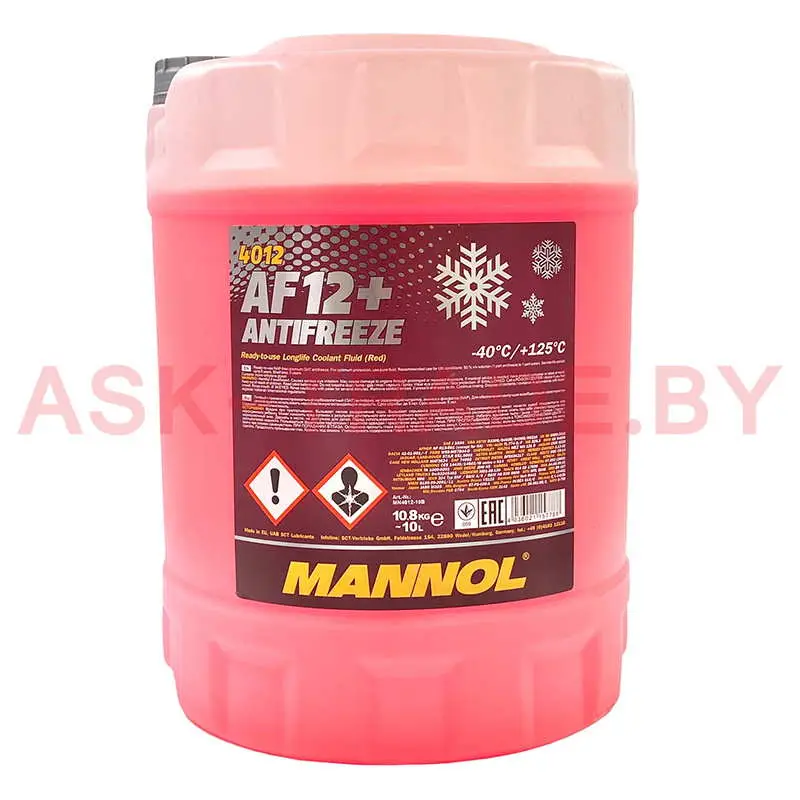 Антифриз красный  AFG12+ 10кг MANNOL