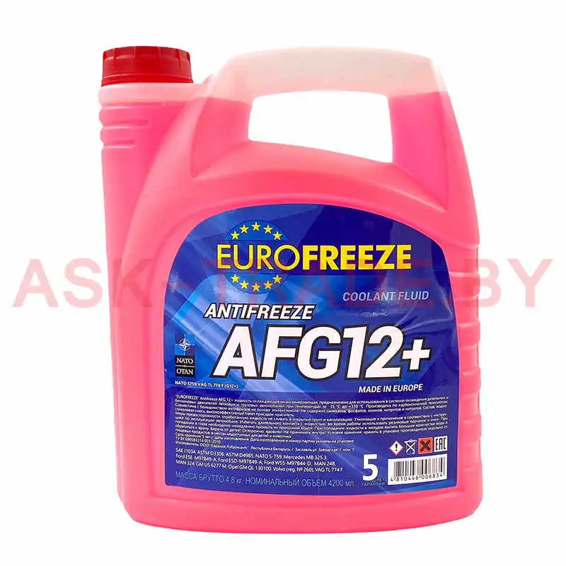 Антифриз красный AFG12+  4,8кг EUROFREEZE РБ   QR