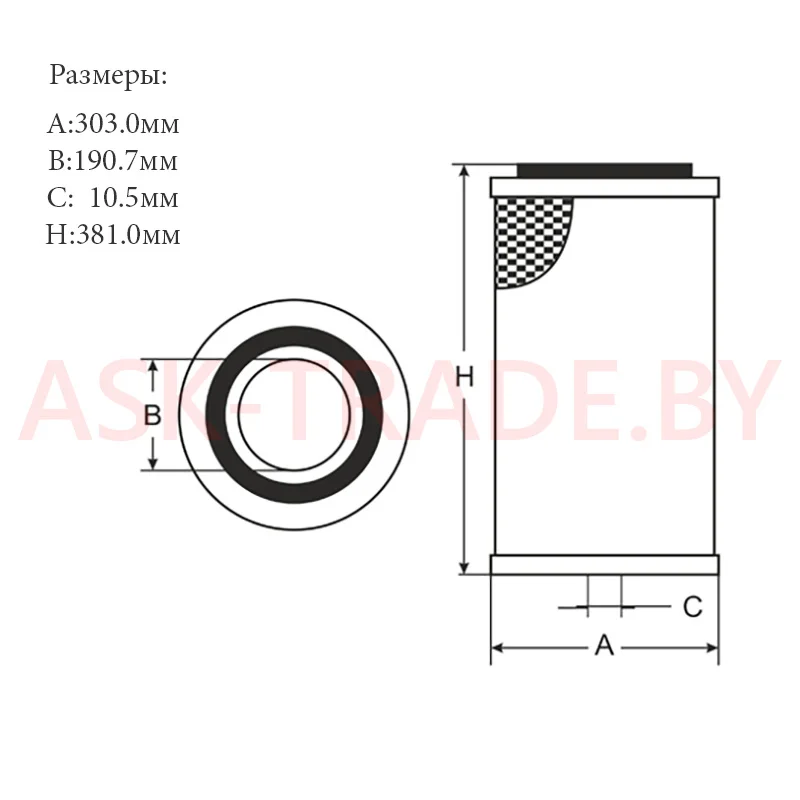 Фильтр воздушный SB 044 "SCT" (Stellox)