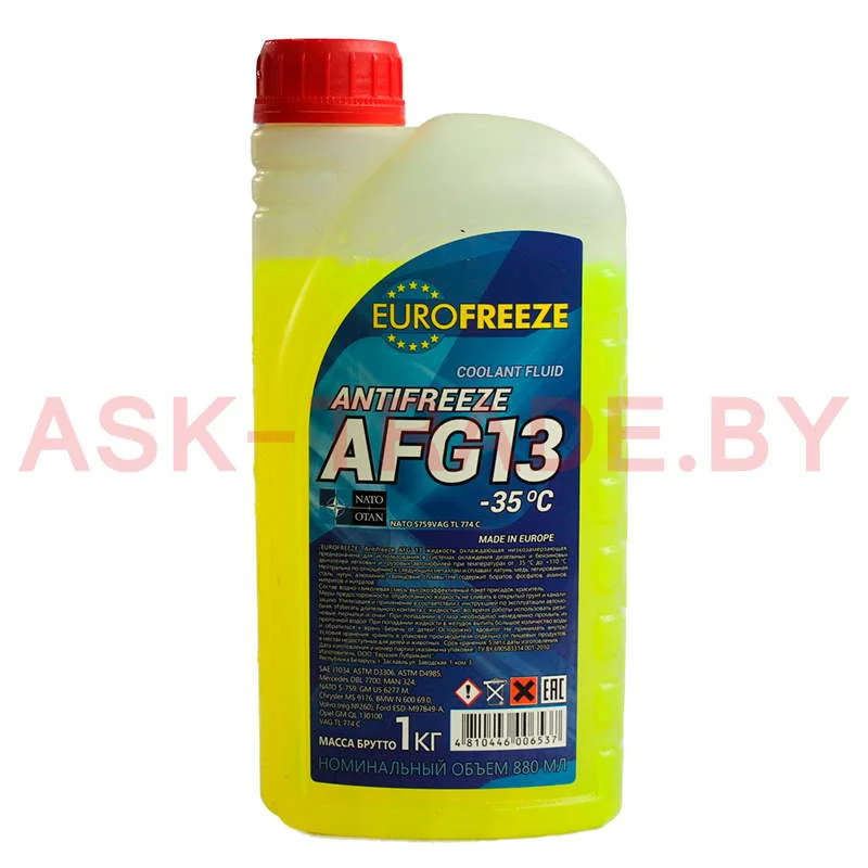 Антифриз желтый AFG13 1кг EUROFREEZE РБ   QR