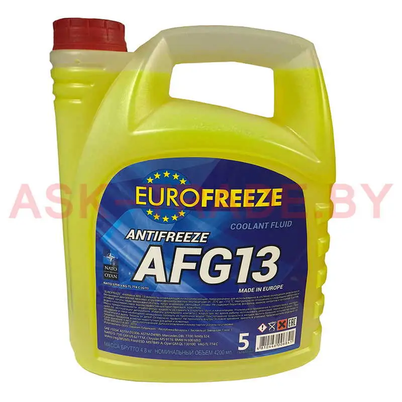Антифриз желтый AFG13 4,8кг EUROFREEZE РБ   QR