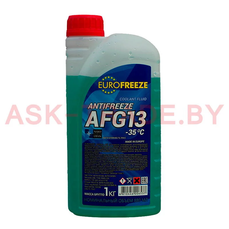 Антифриз зеленый AFG13  1кг EUROFREEZE РБ   QR