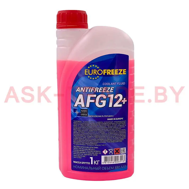 Антифриз красный AFG12+  1кг EUROFREEZE РБ   QR