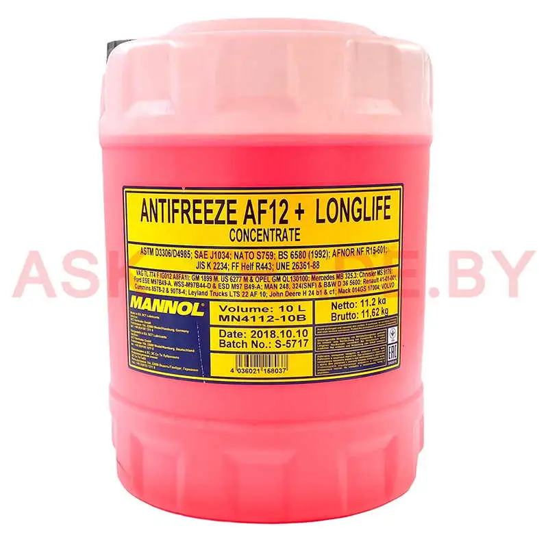 Антифриз КОНЦЕНТРАТ красный  AF-12 10л MANNOL