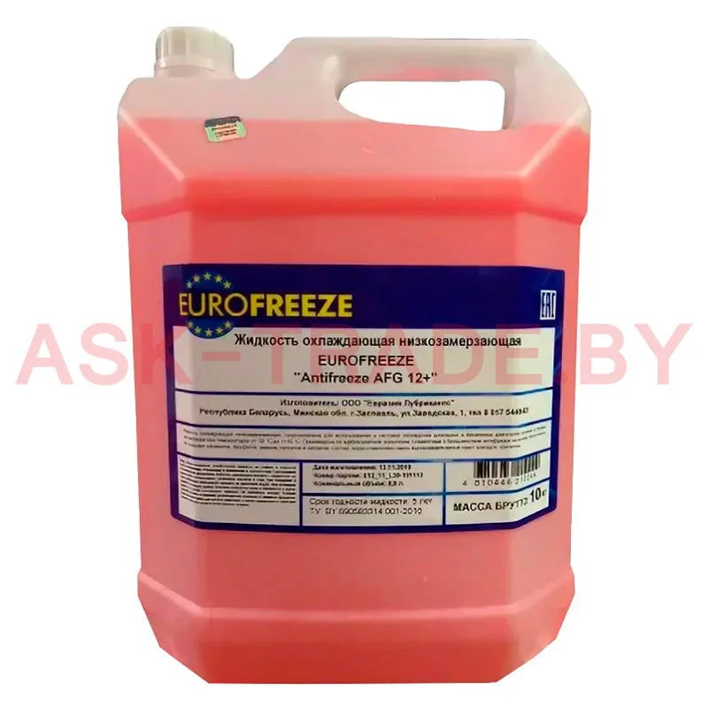Антифриз красный AFG12+  9,8кг EUROFREEZE РБ   QR