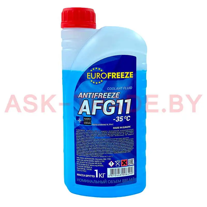 Антифриз синий AFG11  1кг EUROFREEZE РБ   QR
